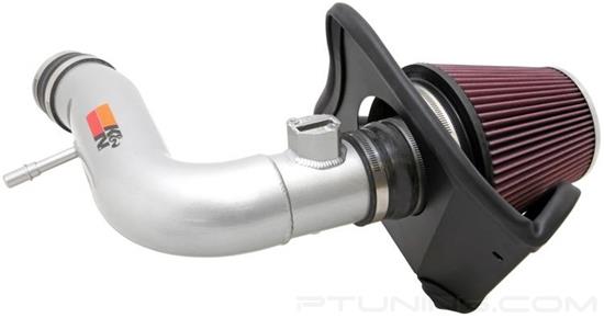 Picture of 77 Series High-Flow Performance Aluminum Silver Cold Air Intake System with Red Filter