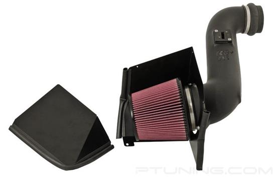 Picture of FIPK Generation II Black Composite Cold Air Intake System with Red Filter and Heat Shield