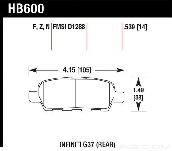 Picture of High Performance Street Rear Brake Pads