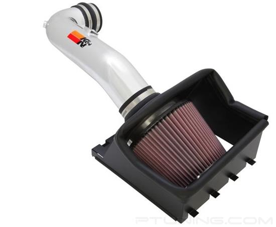 Picture of 77 Series High-Flow Performance Aluminum Polished Cold Air Intake System with Red Filter