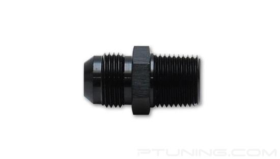 Picture of 8AN Male to 3/8" NPT Male Straight Adapter Fitting, Aluminum - Black