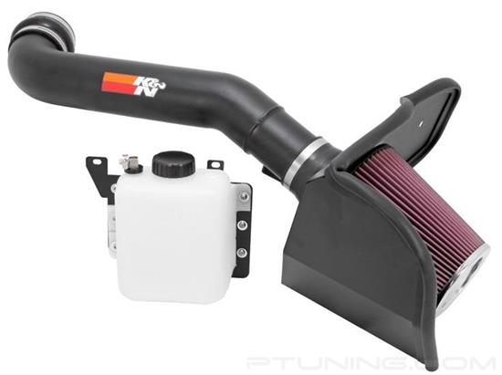 Picture of 77 Series High-Flow Performance Aluminum Textured Black Cold Air Intake System with Red Filter
