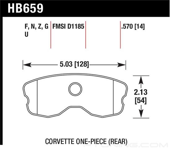 Picture of Motorsports Performance DTC-70 Compound Rear Brake Pads