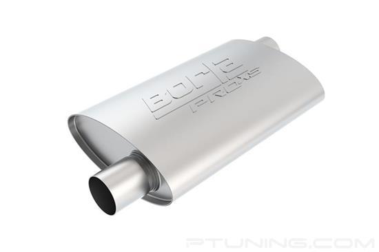 Picture of Pro XS Stainless Steel Oval Unnotched Exhaust Muffler (3" Offset ID, 3" Offset OD, 14" Length)
