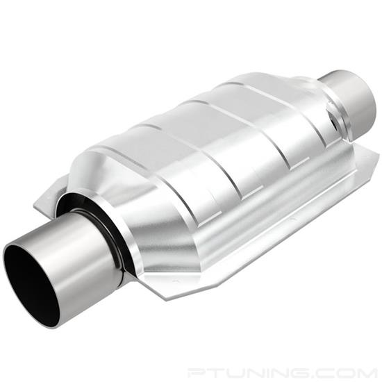 Picture of Heavy Metal Heatshield Covered Universal Fit Oval Body Catalytic Converter (2.25" ID, 2.25" OD, 9" Length)