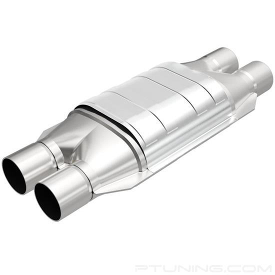 Picture of Heavy Metal Heatshield Covered Universal Fit Oval Body Catalytic Converter (2" ID, 2" OD, 13.375" Length)