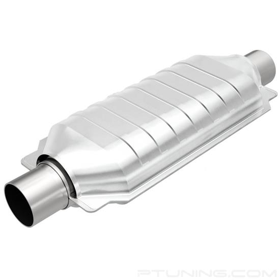 Picture of Heavy Metal Heatshield Covered Universal Fit Oval Body Catalytic Converter (2.25" ID, 2.25" OD, 15.5" Length)