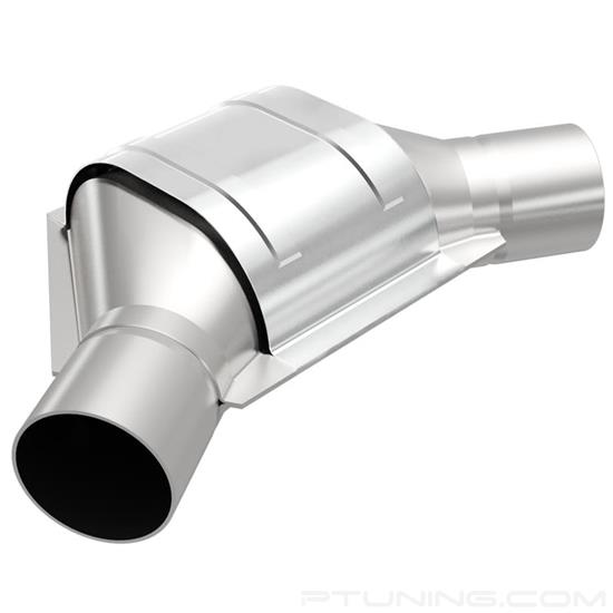 Picture of Heavy Metal Heatshield Covered Universal Fit Oval Body Catalytic Converter (2.5" ID, 2.5" OD, 7.75" Length)