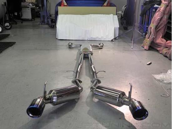Picture of Stainless Steel Cat-Back Exhaust System with Dual Muffler, Dual Titanium Burnt Tips