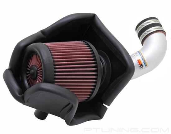 Picture of Typhoon Aluminum Silver Cold Air Intake System with Red Filter