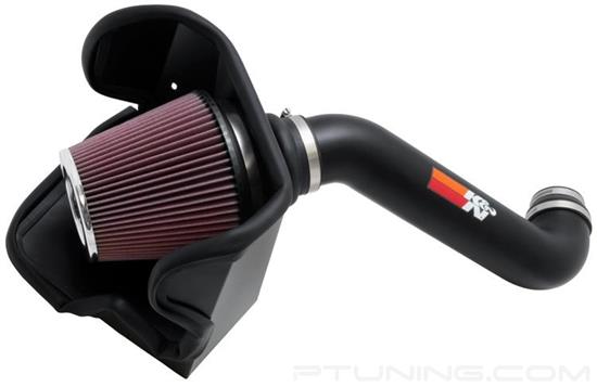Picture of 77 Series High-Flow Performance Aluminum Textured Black Cold Air Intake System with Red Filter