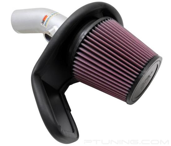 Picture of Typhoon Aluminum Silver Cold Air Intake System with Red Filter