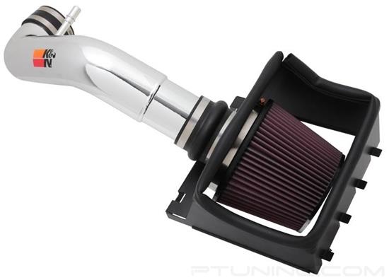 Picture of 77 Series High-Flow Performance Aluminum Polished Cold Air Intake System with Red Filter