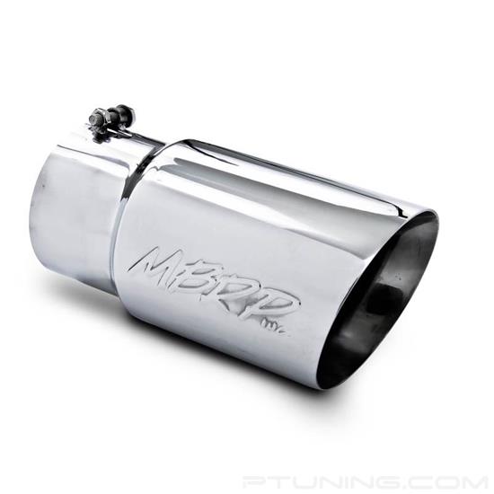 Picture of 304 SS Round Angle Cut Clamp-On Double-Wall Exhaust Tip (5" Inlet, 6" Outlet, 12" Length)