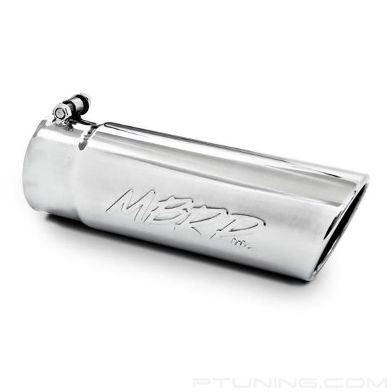 Picture of 304 SS Round Angle Cut Bolt-On Mirror Polished Exhaust Tip (3.5" Inlet, 4" Outlet, 10" Length)