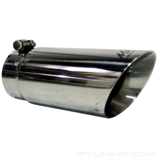 Picture of 304 SS Round Angle Cut Clamp-On Double-Wall Exhaust Tip (4" Inlet, 3.5" Outlet, 10" Length)