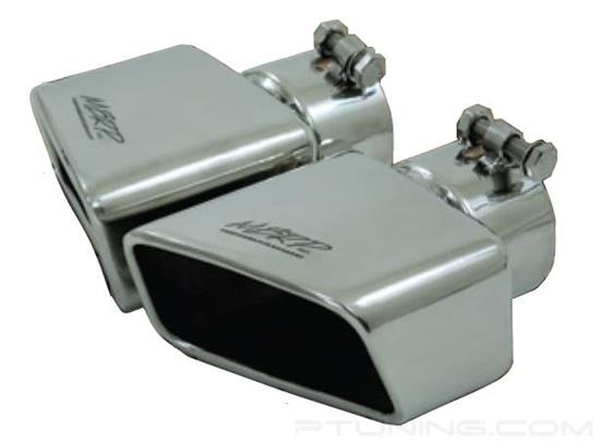 Picture of 304 SS Passenger Side Rectangular Rolled Edge Clamp-On Exhaust Tip (3" Inlet, 7.375" Length)