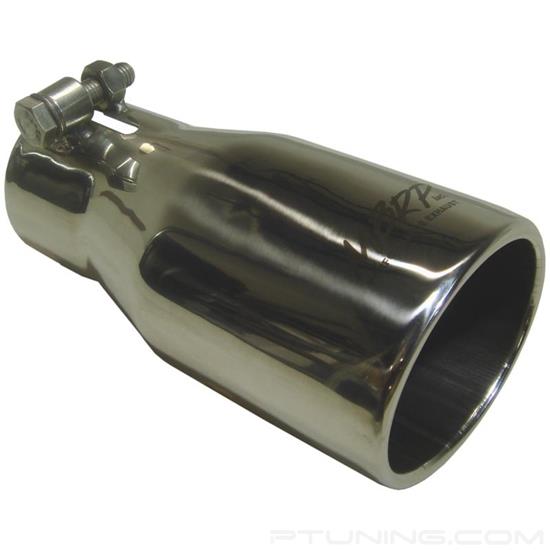 Picture of 304 SS Oval Rolled Edge Straight Cut Bolt-On Polished Exhaust Tip (2.5" Inlet, 3.75" Outlet, 7.063" Length)