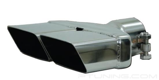 Picture of 304 SS Rectangular Angle Cut Clamp-On Polished Exhaust Tip (2.5" Inlet, 8.25" Length)