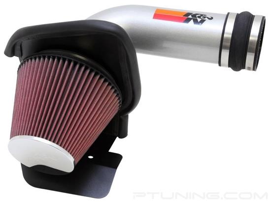 Picture of Typhoon Aluminum Silver Cold Air Intake System with Red Filter
