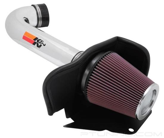 Picture of 77 Series High-Flow Performance Aluminum Polished Cold Air Intake System with Red Filter