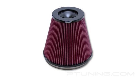 Picture of The Classic Performance Cone Red Air Filter with Black Cap for Velocity Stack (5" OD Cone, 7" Tall, 7" ID Inlet)