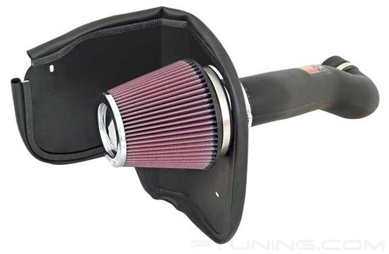 Picture of FIPK Generation II Black Composite Cold Air Intake System with Red Filter and Heat Shield
