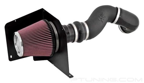 Picture of FIPK Generation II Black Composite Cold Air Intake System with Red Filter and Heat Shield