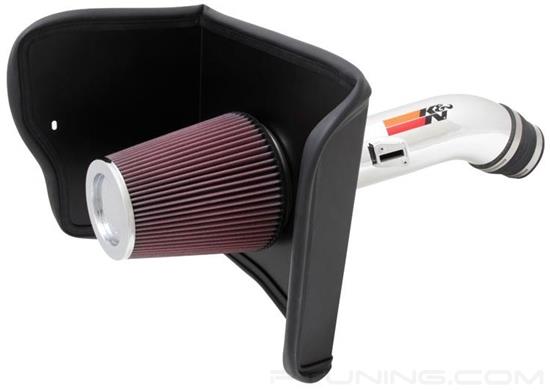 Picture of 77 Series High-Flow Performance Aluminum Polished Cold Air Intake System with Red Filter