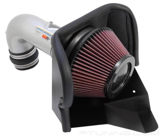 Picture of Typhoon Aluminum Silver Cold Air Intake System with Red Filter