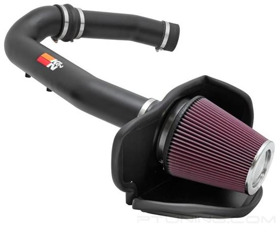 Picture of 77 Series High-Flow Performance Aluminum Textured Black Cold Air Intake System with Red Filter