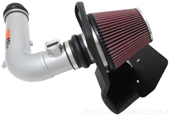 Picture of 77 Series High-Flow Performance Aluminum Silver Cold Air Intake System with Red Filter