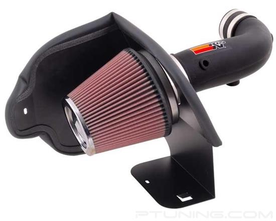 Picture of FIPK Generation II Black Composite Cold Air Intake System with Red Filter and Heat Shield