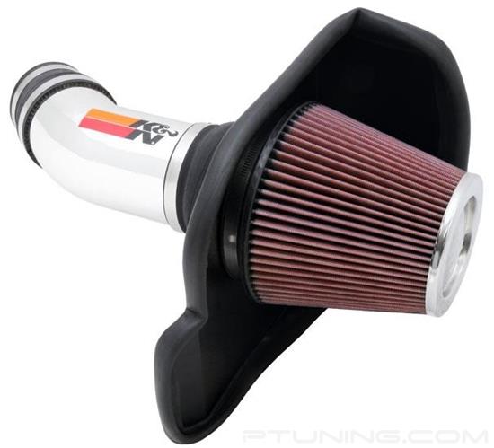 Picture of Typhoon Aluminum Polished Cold Air Intake System with Red Filter