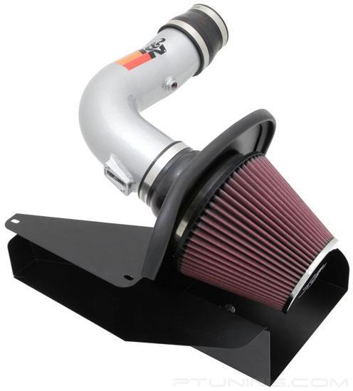 Picture of 77 Series High-Flow Performance Aluminum Silver Cold Air Intake System with Red Filter