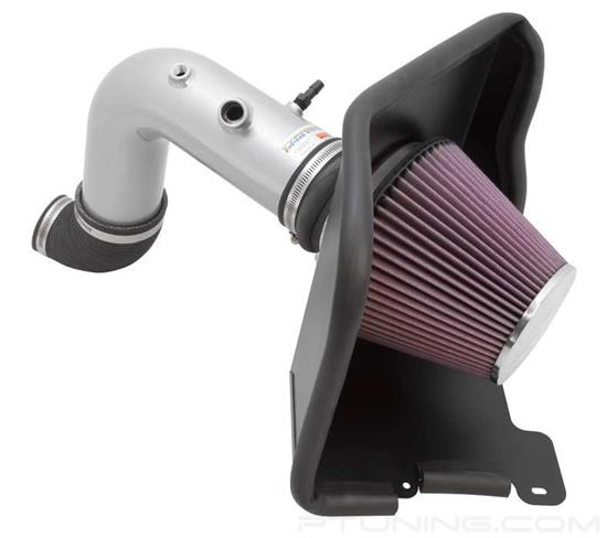 Picture of Typhoon Aluminum Silver Cold Air Intake System with Red Filter