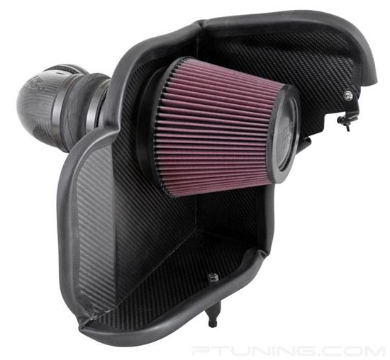Picture of AirCharger Carbon Fiber Black Cold Air Intake System with Red Filter