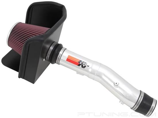 Picture of 77 Series High-Flow Performance Aluminum Polished Cold Air Intake System with Red Filter