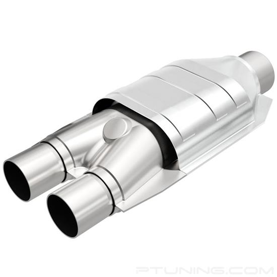 Picture of Heavy Metal Heatshield Covered Universal Fit Oval Body Catalytic Converter (2.5" ID, 2" OD, 12" Length)