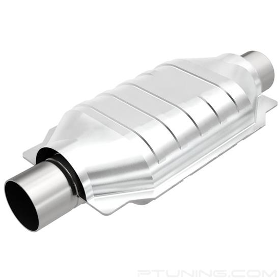 Picture of Heavy Metal Heatshield Covered Universal Fit Oval Body Catalytic Converter (2" ID, 2" OD, 12" Length)