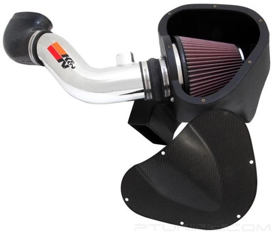 Picture of Typhoon Aluminum Polished Cold Air Intake System with Red Filter