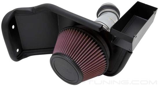 Picture of Typhoon Aluminum Silver Cold Air Intake System with Red Filter
