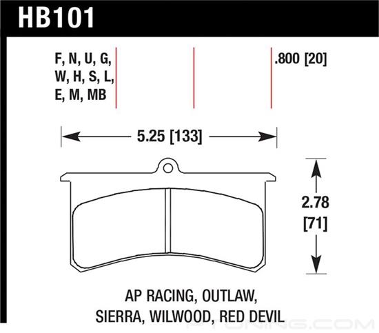 Picture of Motorsports Performance DTC-60 Compound Brake Pads