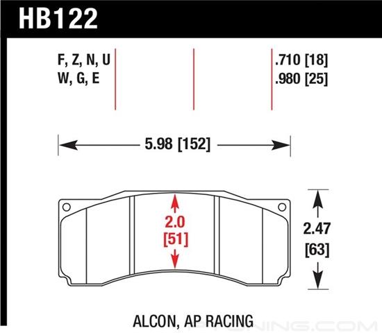 Picture of Motorsports Performance DTC-60 Compound Front Brake Pads