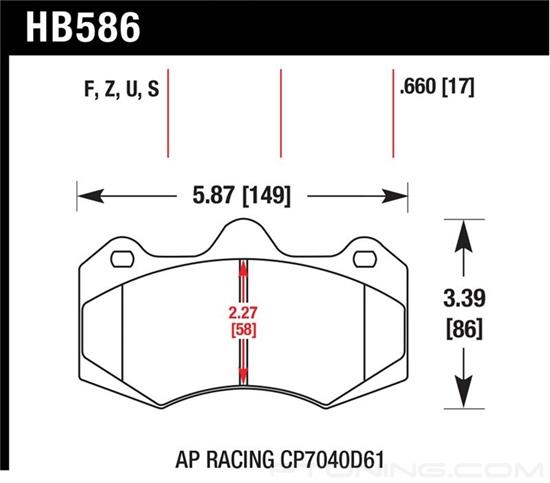 Picture of Motorsports Performance DTC-70 Compound Rear Brake Pads