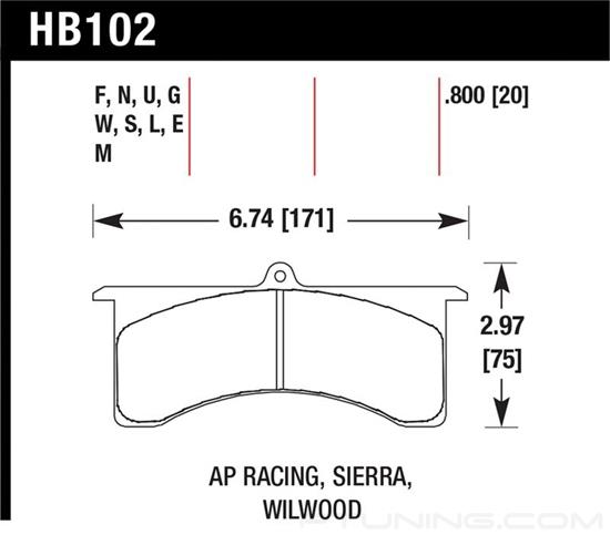 Picture of Motorsports Performance HT-10 Compound Brake Pads