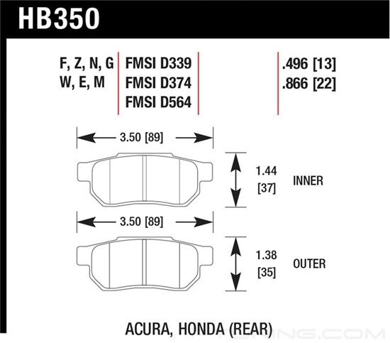 Picture of Motorsports Performance DTC-30 Compound Rear Brake Pads