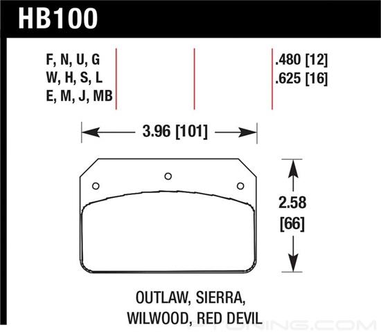 Picture of Motorsports Performance DTC-70 Compound Brake Pads