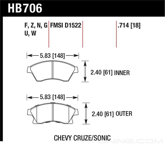 Picture of Motorsports Performance DTC-60 Compound Front Brake Pads