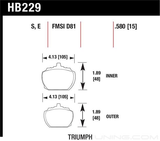Picture of Motorsports Performance HT-10 Compound Front Brake Pads
